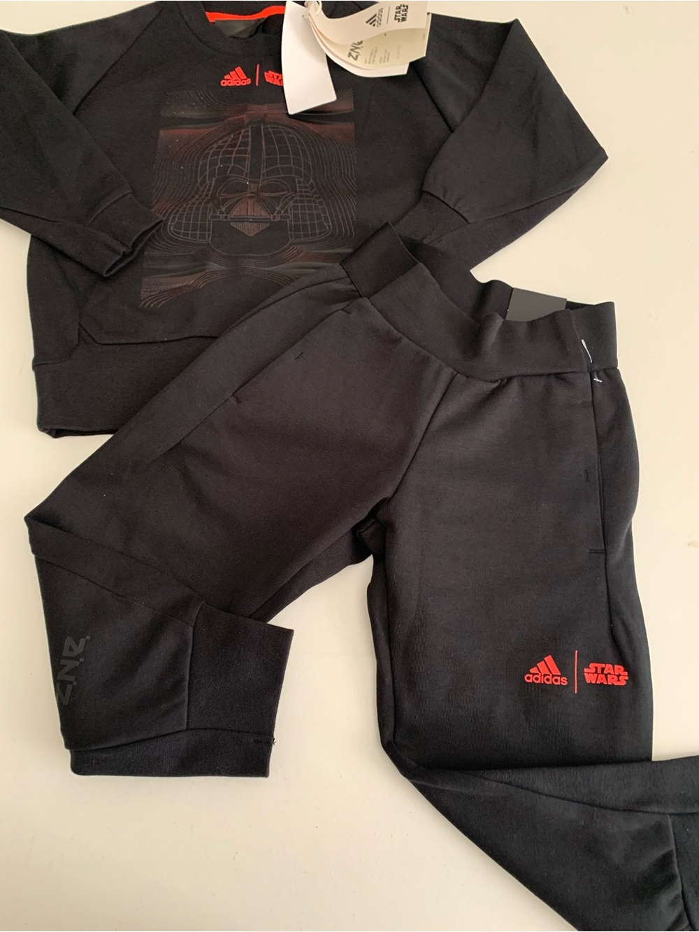 adidas Kids Black Jogger Pants and Sweat Pullover Red adidas & Star Wars Logos